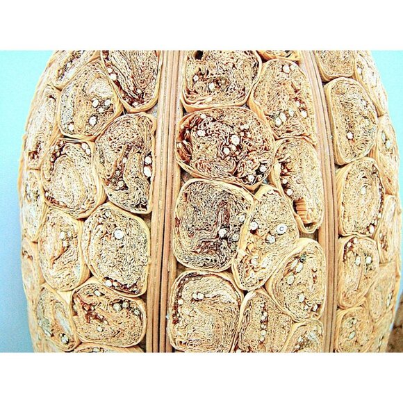 Set of 2 Pumpkins Fall Holiday Halloween Decor Decorations 10" & 8" Paper Seeds - Picture 9 of 10